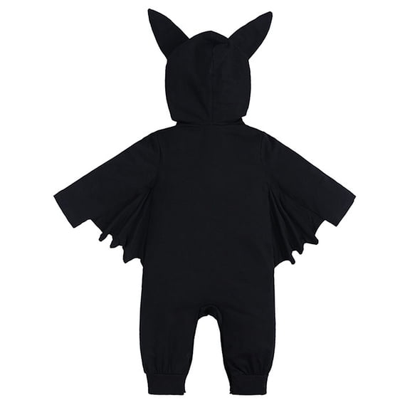 ATAIKU Halloween Infant Newborn Baby Skeleton Bat Hooded Jumpsuit with Ear Outfit Newborn Bats Costumes with Wings Cosplay 3-6M