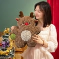 thumbnail image 2 of Gallickan Christmas Decoration Stuffed Animal, 17.7" Elk Plush Toy for Kids Babies Boys Birthday Bedtime Plushie Decor Christmas Supply, 9.84", Brown, 2 of 7