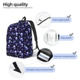thumbnail image 4 of Lsque Skull flower leaf purple Pattern Canvas Daypack, Durable Backpack, High-quality Versatile Backpack,Vintage Compact Backpack-Small, 4 of 6