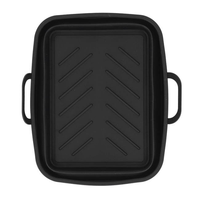Silicone Fryer Pot, -40 Degrees Celsius To 250 Degrees Celsius Rectangular Handle Silicone Fryer Liner Non Stick For Cooking Black,Grey