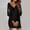 Black, variant on Gspmoly Women Dresses, Women'S Sexy Solid Long Sleeve V-Neck Lace Splicing Dresses Women'S Formal Dresses Deals of The Day