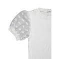 thumbnail image 6 of Womens Patchwork Short Sleeve Tops Shirt Slim Fit Casual Waffle Tee Blouse, 6 of 7