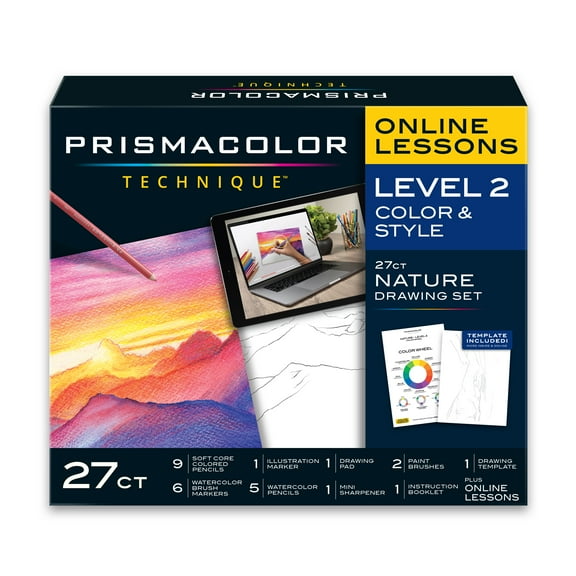 PRISMACOLOR TECHNIQUE Sunset Drawing Art Set, Digital Lessons, Level 2