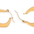 thumbnail image 3 of Women's Gold Tone Hoop Earrings with Sculptural Modern Geometric Design- Gold, 3 of 4