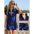 thumbnail image 6 of MOYIKO Swimsuit Coverup for Women Silk Stain Summer Tops Bathing Suit Cover Up Button Down Shirts Beach Outfits Dress, 6 of 7