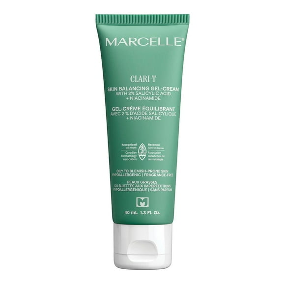 Marcelle Clari-T Skin Balancing Gel-Cream<br>with 2% Salicylic Acid + Niacinamide, Clarifying. Exfoliating. Moisturizing.
