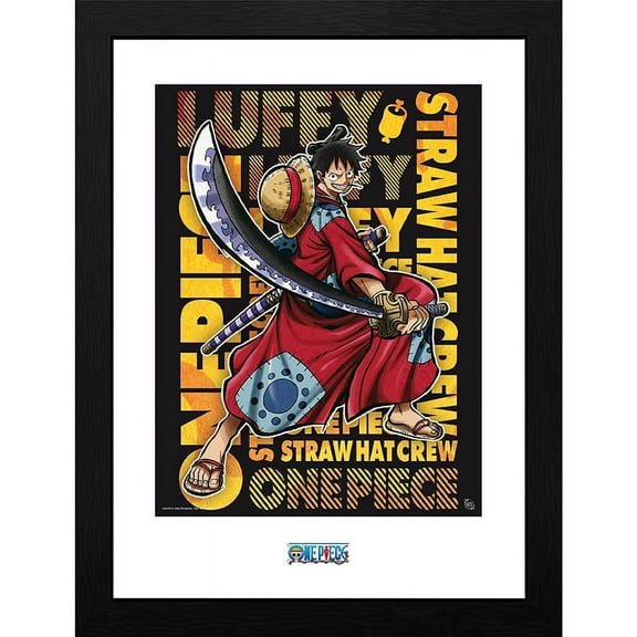 ABYstyle One Piece Luffy in Wano Framed Poster – 12" x 16" Wall Art – Official Anime Room Decor – Gift for One Piece Fans & Collectors