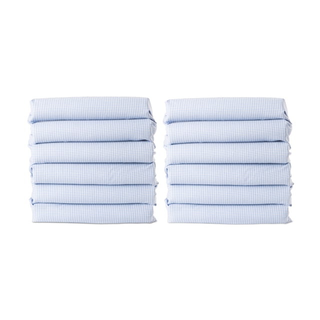 Foundations Pods CozyFit Cot Sheets (12-Pack, Plaid, Toddler Size)