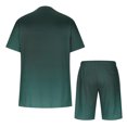 thumbnail image 4 of UVEASISHA 2 Piece Outfits for Men Gradient Print Tshirt Drawstring Sweatpant Big and Tall Summer Outfits Green M, 4 of 5