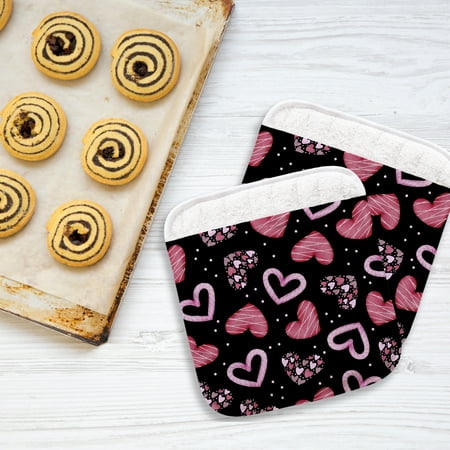

Painted Hearts Pattern Pocket Mitt