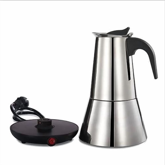300ML Electric Moka Coffee Pot American plug Plug 6 Cups Stainless Steel Thickening Espresso Coffee Maker Italian Cuban Classic Coffee Pot$$Home Decor, Kitchen, & Other