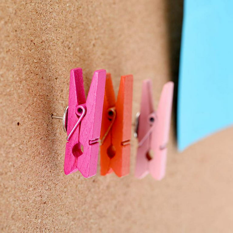 50 PCS Wood Push Pin Clips, Colorful Push Pins Decorative for Cork Board  Bulletin Board Pins Thumbtack Cork Board Offices Accessories : :  Office Products