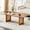Natural Wood + Solid Wood, variant on Modern minimalist circular double-layer solid wood coffee table, craft glass tabletop, second layer material: PE rattan, solid wood frame. 34.6 '* 34.6' * 17.7''