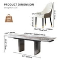 thumbnail image 3 of siu want 8-Person Extendable 63'' to 94.5''  Dining Set,Rectangular Sintered Stone Top, Stainless Steel Legs (1 Table 8 White Polo Chairs), 3 of 9