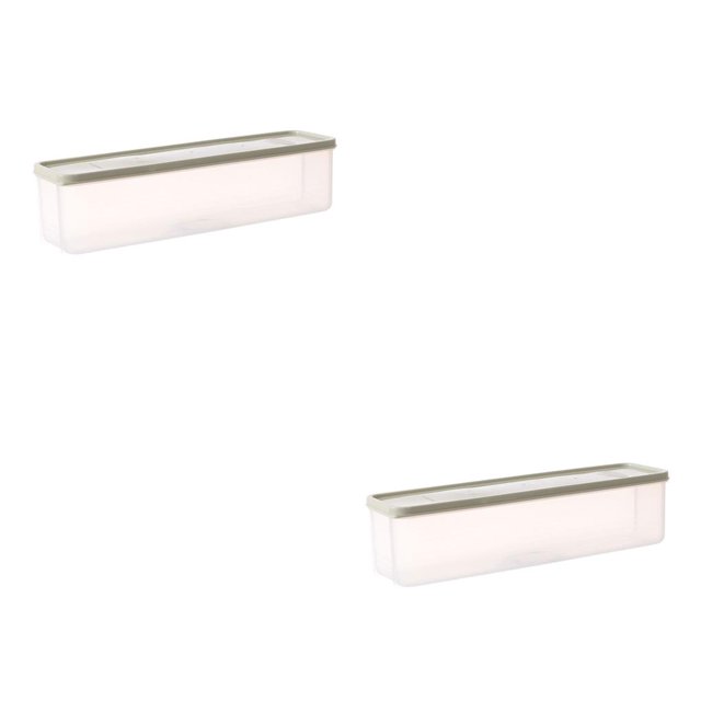 Inteprter 1 caja de almacenamiento de tiras de fideos, nevera, contenedor de espaguetis, cajón, estante de comida de cocina, tarro, caja de almacenamiento Verde claro 2piezas Inteprter CBP060428