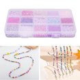 thumbnail image 3 of Perles de Rocaille Artisanales, Perles de Rocaille Décoratives Attrayantes Durables Brillantes 15 Compartiments pour Couvre-Chef Violet Clair, 3 of 7