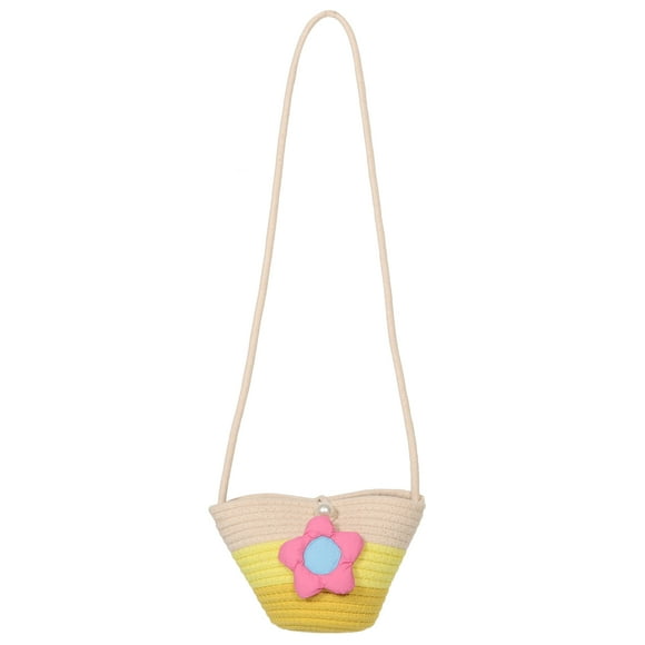 Phenofice Boho Woven Bag Toddler Girl Purse Multi 1Set For Summer Outings