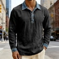 thumbnail image 4 of Polo Shirt Men Long Sleeve Button Tee Shirt Lightweight Black Fashion Clothing for Men, 4 of 4