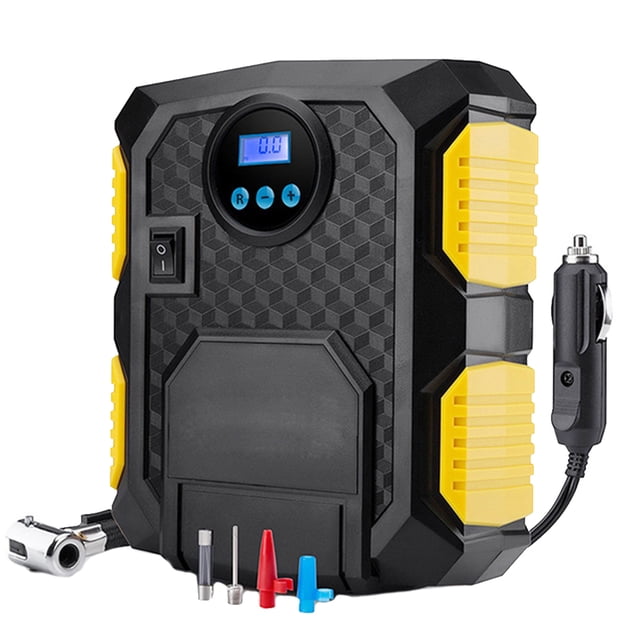 Riwesomey Bomba de aire automática para neumáticos de coche de 12V, pantalla LED Digital, inflador portátil inteligente para ruedas de coche Vehículos, repuestos y accesorios Mis