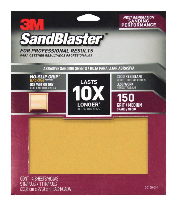 SANDPAPER 9X11 150G 4PK