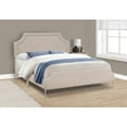 thumbnail image 4 of Monarch Specialties Bed, Queen Size, Bedroom, Upholstered, Beige Linen Look, Chrome Metal Legs, Transitional, 4 of 5