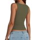 thumbnail image 3 of Camiseta sin mangas AURUZA con cuello cuadrado para mujer, color verde militar, talla M, 3 of 7