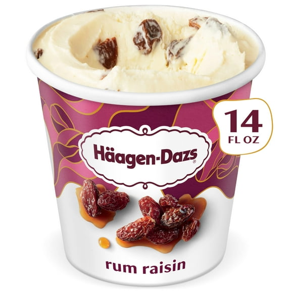 Haagen Dazs Rum Raisin Ice Cream, Gluten Free, Kosher, 14 oz