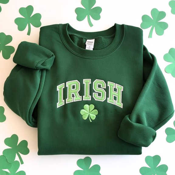 Irish Embroidered Sweatshirt, St Patricks Day Embroidery Shirt, St Patricks Day Shirt, Saint Patricks Day, Womens St Paddys Day