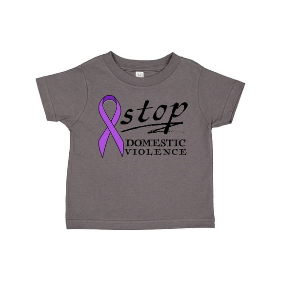 Inktastic Stop Domestic Violence-purple Ribbon Boys or Girls Toddler T-Shirt