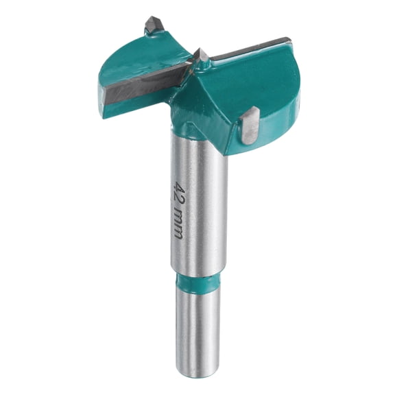 Uxcell Forstner Drill Bit 1-21/32" (42mm) Carbide Wood Drill Bit Hinge Hole Opener Round Shank