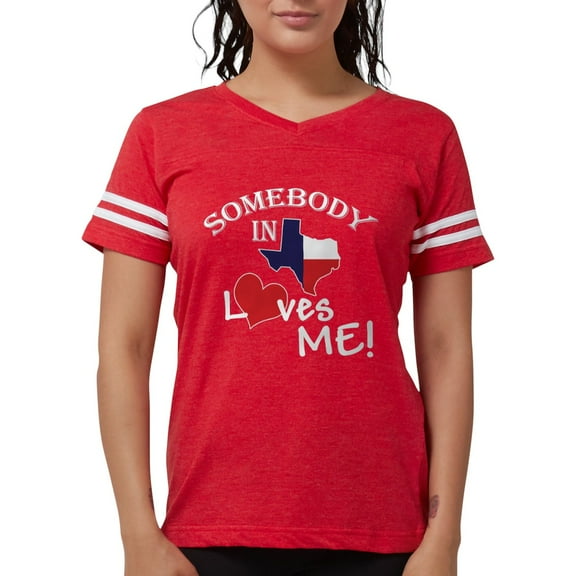 CafePress - Somebody In Texas Loves Me Black T Shirt - Womens Football Shirt