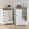 thumbnail image 5 of Farmhouse 5 Drawers Dresser, 47"H Chest of Drawers with Sliding Barn Door, Rustic Wood Dressers Organizer w/Adjustable Shelves for Bedroom, Living Room, Hallway, Entryway, Kitchen, White, 5 of 7