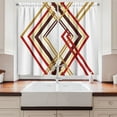 thumbnail image 2 of Ambesonne Modern Kitchen Curtains, Diamond Like Border Line, 55"x45", Caramel Brown, 2 of 3