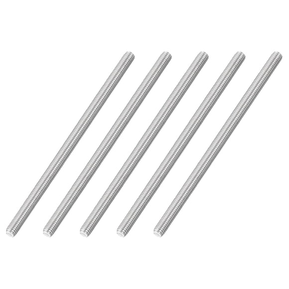 M6x120mm Fully Threaded Rod, 5Pcs 316 Stainless Steel 1 Pitch Threaded Screw