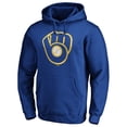 thumbnail image 2 of Men's Royal Milwaukee Brewers Cooperstown Collection Huntington Logo Fitted Pullover Hoodie, 2 of 3