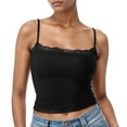 thumbnail image 2 of Womens Tank Tops Lace Square Neck Solid Color Spaghetti Straps Camis Trendy Sleeveless Summer Tees 2026, 2 of 5
