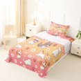 thumbnail image 3 of Manfei Cute Pet Kitten Twin Sheets, Cartoon Groovy Flower Bedding, Peach Pink, 3pcs, 1 Flat Sheet, 1 Fitted Sheet and 1 Pillowcase, 3 of 6