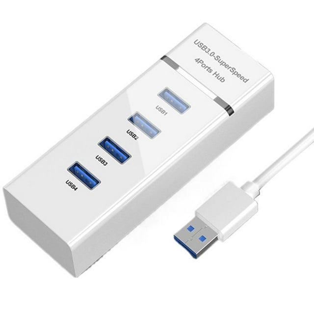 4-Port USB 3.0 Hub with Individual LED Indicators and Dual Power Supply Modes