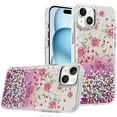thumbnail image 2 of XPM for Apple iPhone 15 Phone Case, Fashion Beautiful Epoxy Design Hybrid Fashion Stylish TPU Protective, Shockproof Hybrid PC Cover for iPhone 15 (Pink Floral), 2 of 6