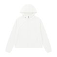 thumbnail image 4 of Women Cropped Lightweight Hooded Windbreaker Jacket, Packable Breathable Full Zip Sun Protection Outerwear for Spring Summer Outdoor Daily (White/L), 4 of 4