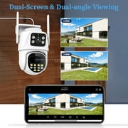 4K 8MP HD Wifi PTZ Camera Outdoor Dual Lens Dual Screen AI Auto Tracking IP iCSee Camera CCTV Audio Video Surveillance