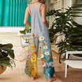 thumbnail image 4 of WTOBBY Women's Sleeveless Casual Cotton Jumpsuit with Printed Design, Lightweight and Comfortable for Everyday Wear, Perfect for Warm Weather,Gold5XL, 4 of 4