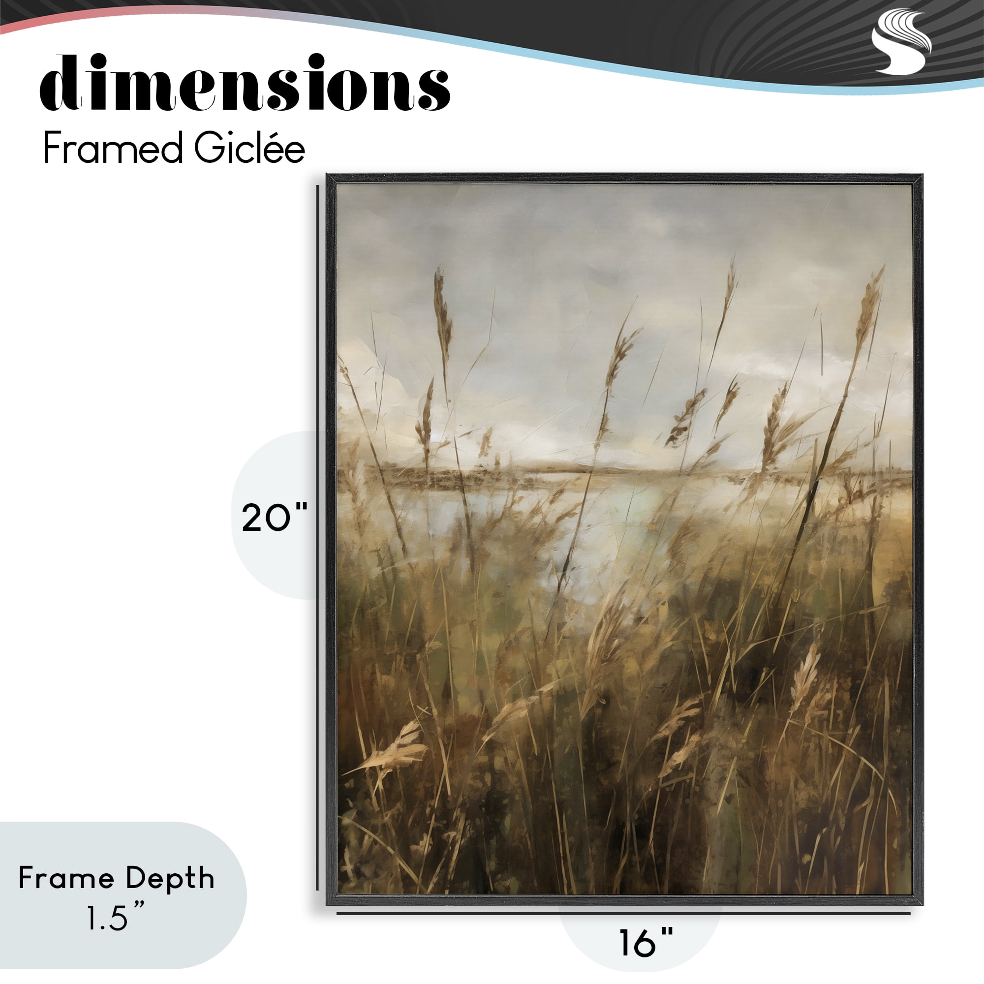 Stupell Industries Tall Grass Beside Quiet Lake Black Framed Giclee Art, design by Creative Studio