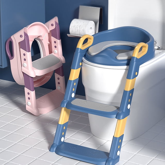 Asiento de inodoro para entrenamiento Jadeshay con taburete y escaler