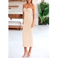 thumbnail image 4 of Vestido PRETTYGARDEN Strapless con Nudo Frontal Ajustado Maxi Beige M, 4 of 8
