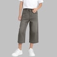 thumbnail image 2 of CHEEREAM Boys Capri Baggy Jeans Teens Straight Wide Leg Denim Pants Kids Elastic Waist Loose Fit Trousers Causal Pockets Bottoms, 2 of 7