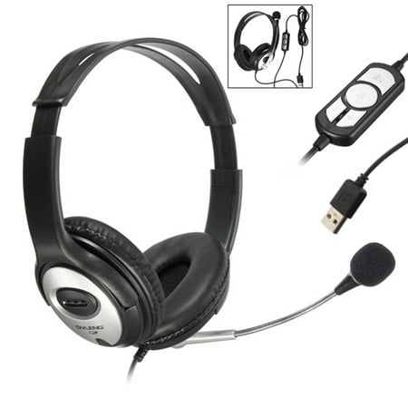 OVLENG Stereo Super Bass Gaming Over-ear Computer Business USB Headset Headphone Headband with Microphone For PC Notebook Laptop Noise cancelling Surround Sound