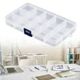 thumbnail image 2 of KRONDO Clear Plastic Organizer Box with Dividers for Small Items - Portable for Office, Home & Travel, 2 of 11