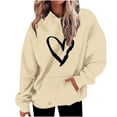 thumbnail image 2 of Valentines Day Sweatshirts For Women Trends Casual Valentines Love Heart Graphic Printing Tops Loose Long Sleeve Oversized Tops Hoodie Sweatshirts Beige XL, 2 of 5