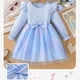 thumbnail image 3 of Vestido de cuello redondo y manga larga para niñas Vestido de cuello redondo y manga larga para niñas Falda de malla elegante Vestido de princesa elegante para niñas pequeñas Vestido de poliéster para, 3 of 7